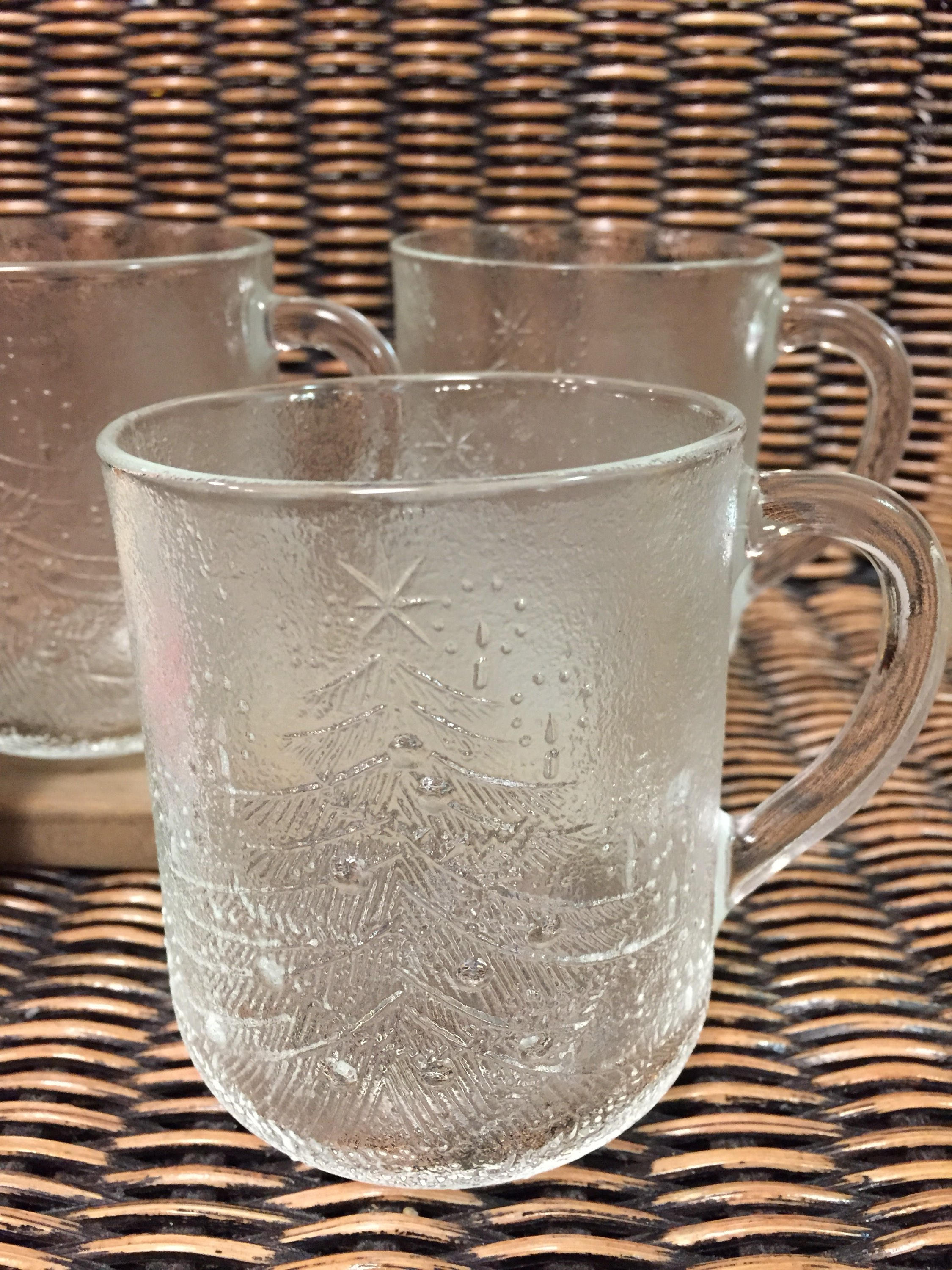 Clear Glass Mugs Christmas Tree Mug Set Etched Trees with Etsy