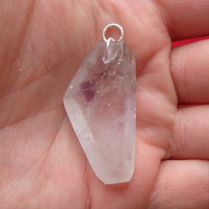 Unique amphibole amethyst crystal pendant from Brazil polished 10.9 grams / 0.4 oz