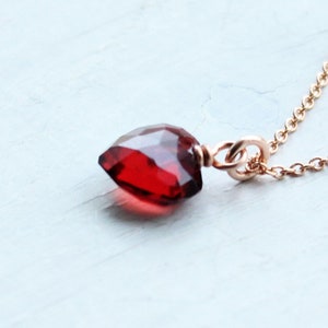 RESTOCKED: Genuine garnet necklace, garnet necklace silver gold, heart necklace, garnet pendant, red crystal necklace christmas gift for her