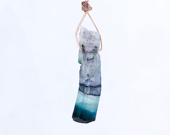 Blue Tourmaline Necklace: 14K Gold Filled Indicolite Pendant - raw Paraiba blue tourmaline jewelry - Scorpio gemstone - heart chakra