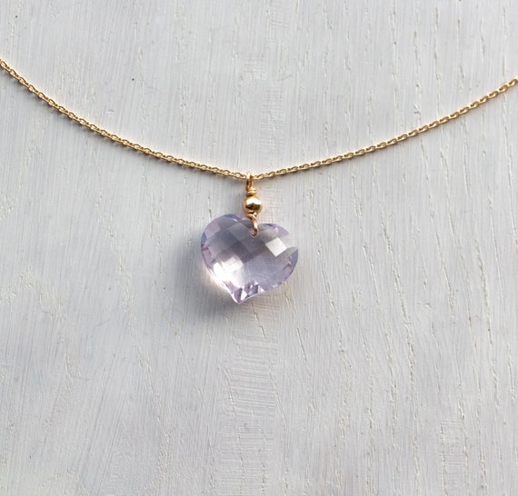 Ciondolo E Collana In Argento Con Cuore E Tormalina Viola - Luckyshine, Nuovo - Foto 3