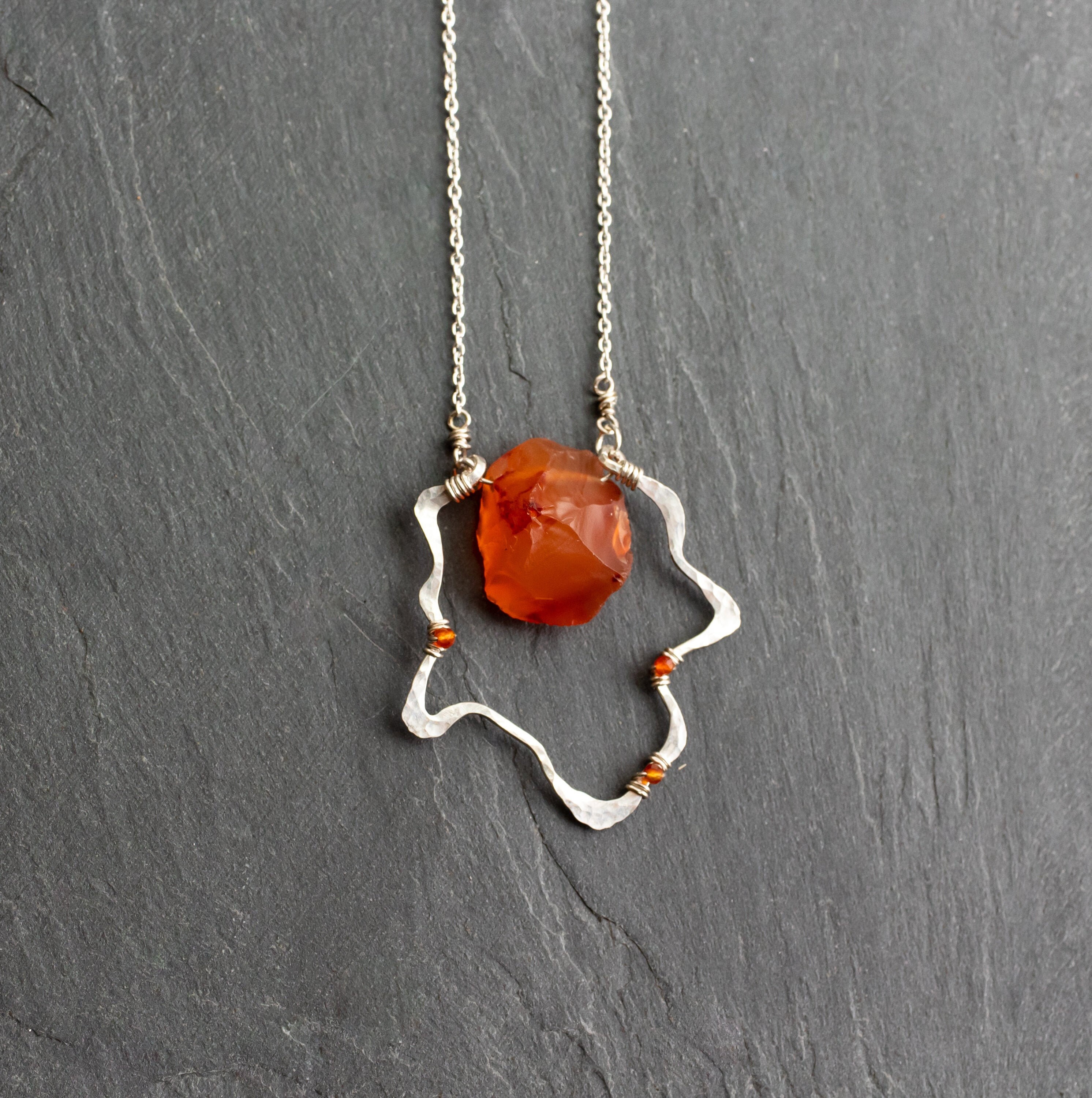 Raw Carnelian Necklace Gold Carnelian 