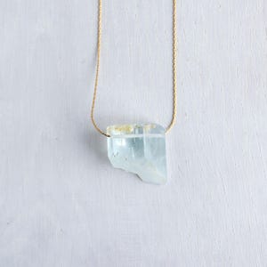 Large raw natural aquamarine crystal necklace, genuine aquamarine pendant, March birthstone, aquamarine jewelry, Pisces Aquarius stone, ooak