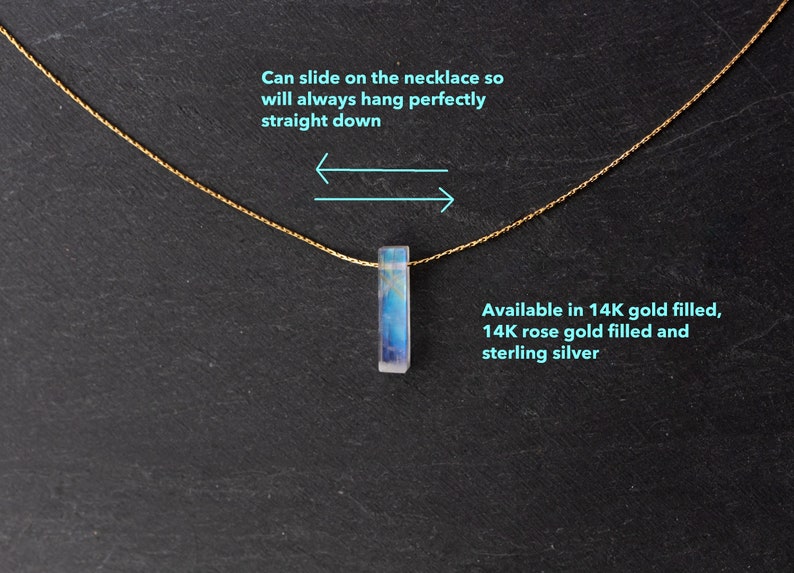 Minimalist moonstone necklace silver, rainbow moonstone choker rose gold, June birthstone & gemini crystal, fertility gift, gemstone jewelry image 5