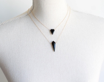Black onyx and tourmaline necklace set – sterling silver - Scorpio zodiac - root chakra – witchy necklace - empath protection - Halloween