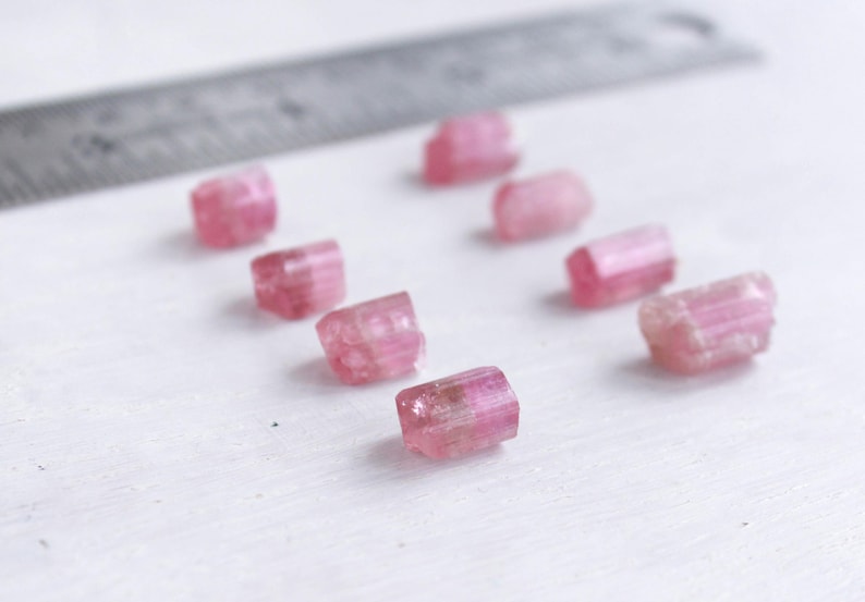 Pink Turmalin Halskette: Natürlicher Rubellit Kristall, Sternzeichen Waage Bild 8