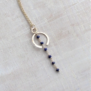 Lapis Necklace, Lapis Layering Necklace, Gemstone Necklace, September Birthstone, Boho Necklace, Art Deco, Gift for her