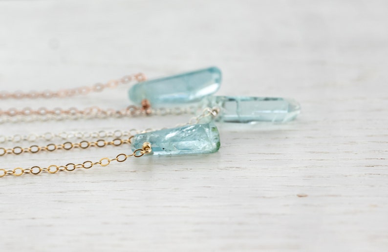 Rose gold aquamarine necklace Clearance