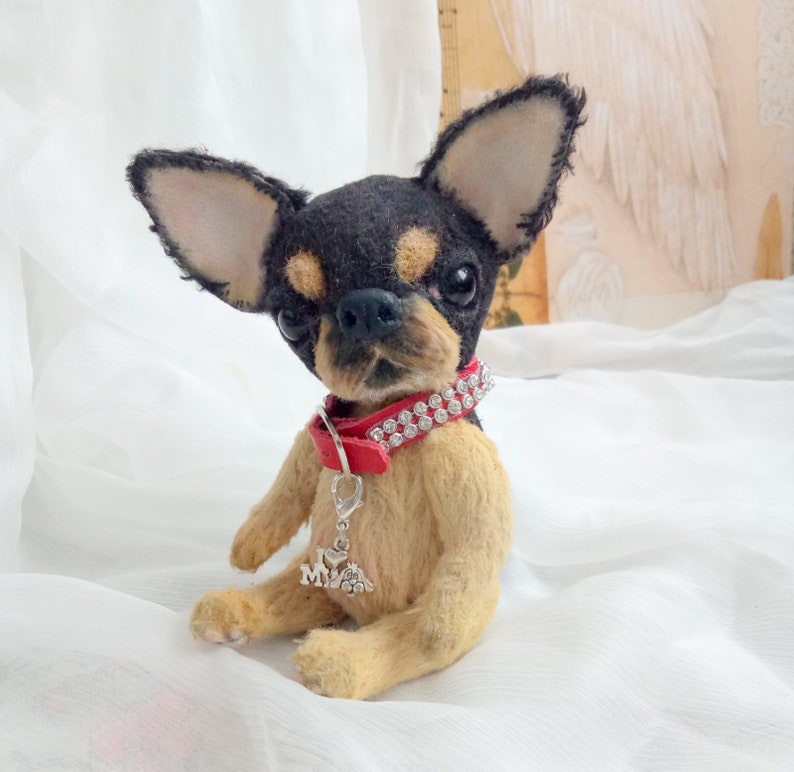 Teddy black and beige mini Chihuahua OOAK toy Etsy