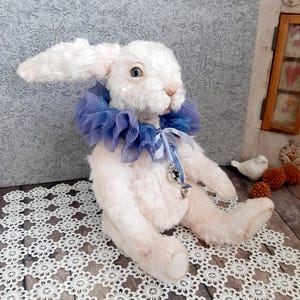 Teddy bunny rabbit  Plush rabbit in a blue frill