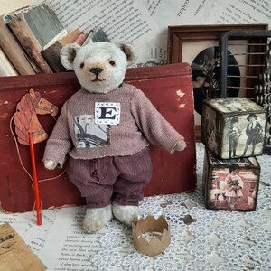 Artist teddy bear Teddy bear in clothes with a horse and a crown image 10