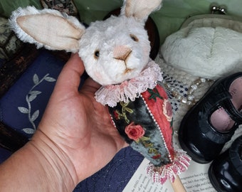 Children's rattle in antique style in the form of a rabbit Collectible toy, not intended for children