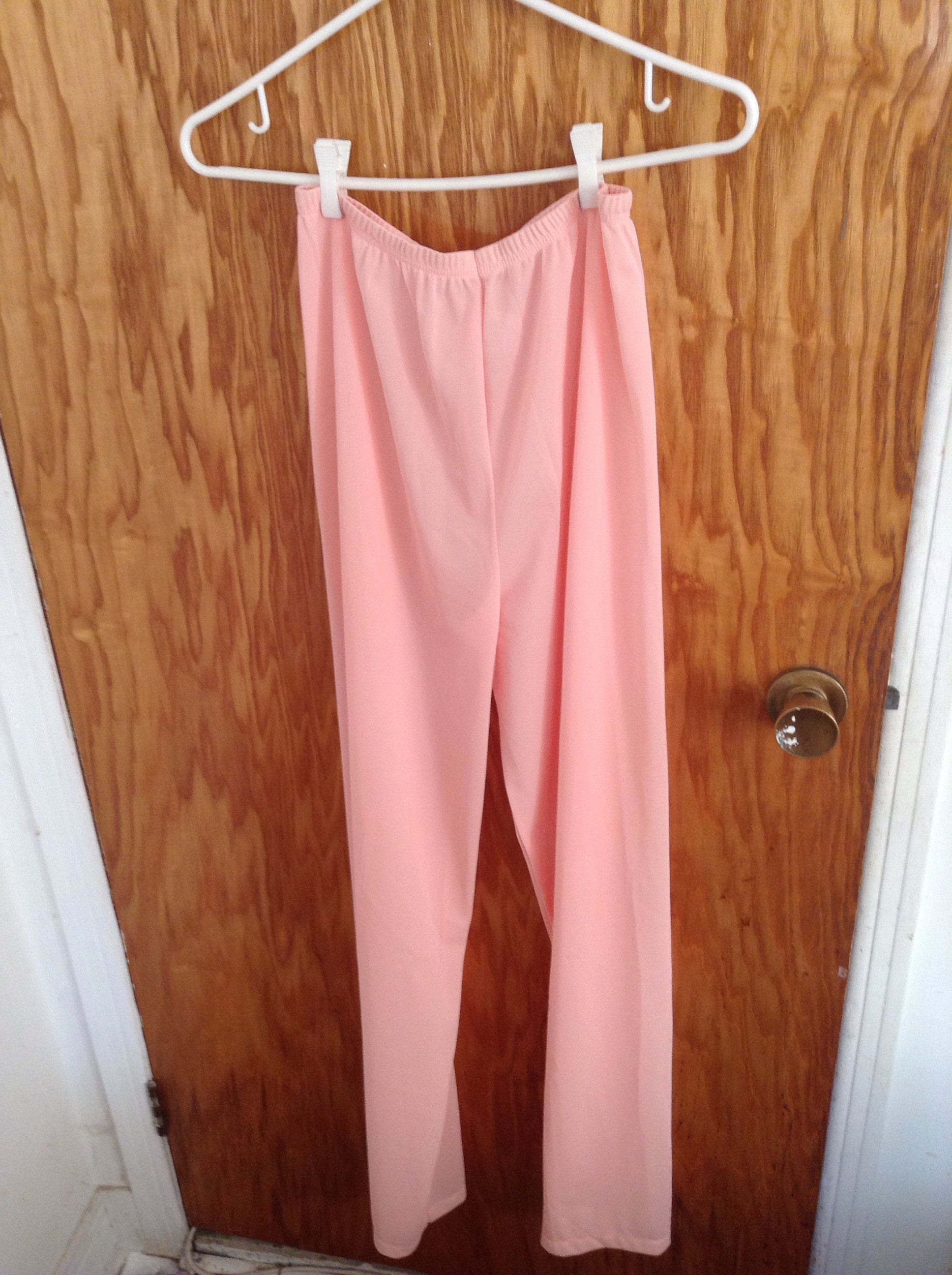 Peach nylon tricot pajamas loungewear by Kayser new deadstock Etsy