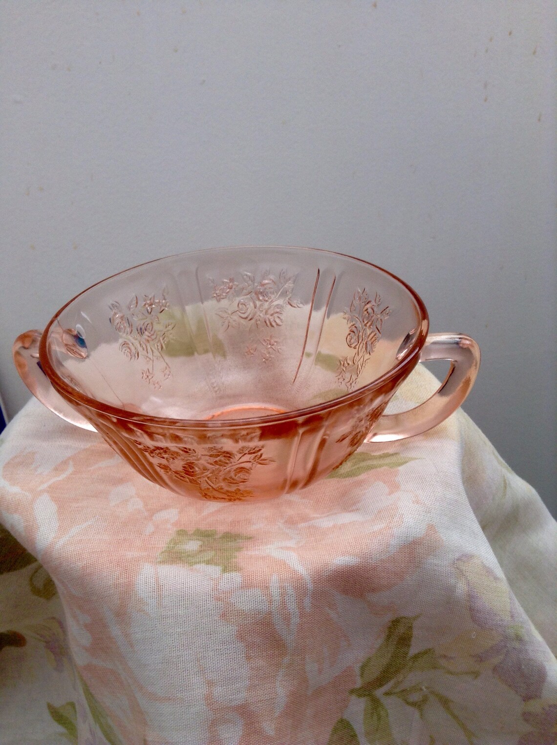 Pink Depression Glass Creamer Open Sugar Bowl and Matching | Etsy
