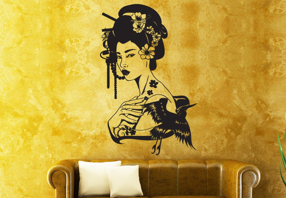 Geisha Wall Decal Japan Asia Z966 Etsy