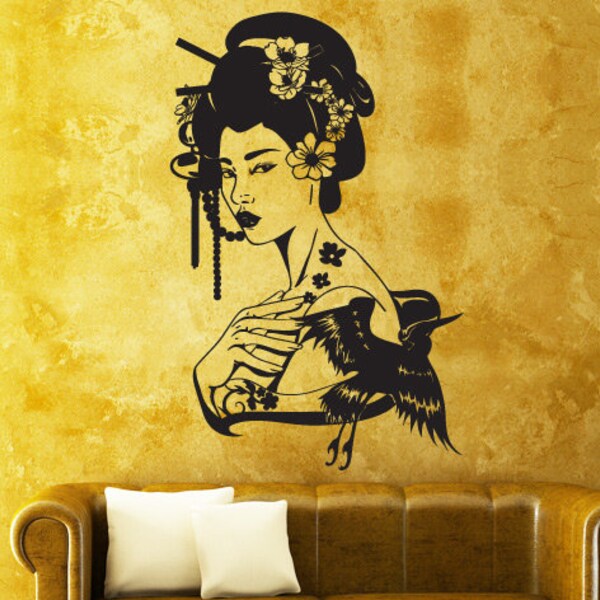 geisha wall decal Japan Asia sticker z966