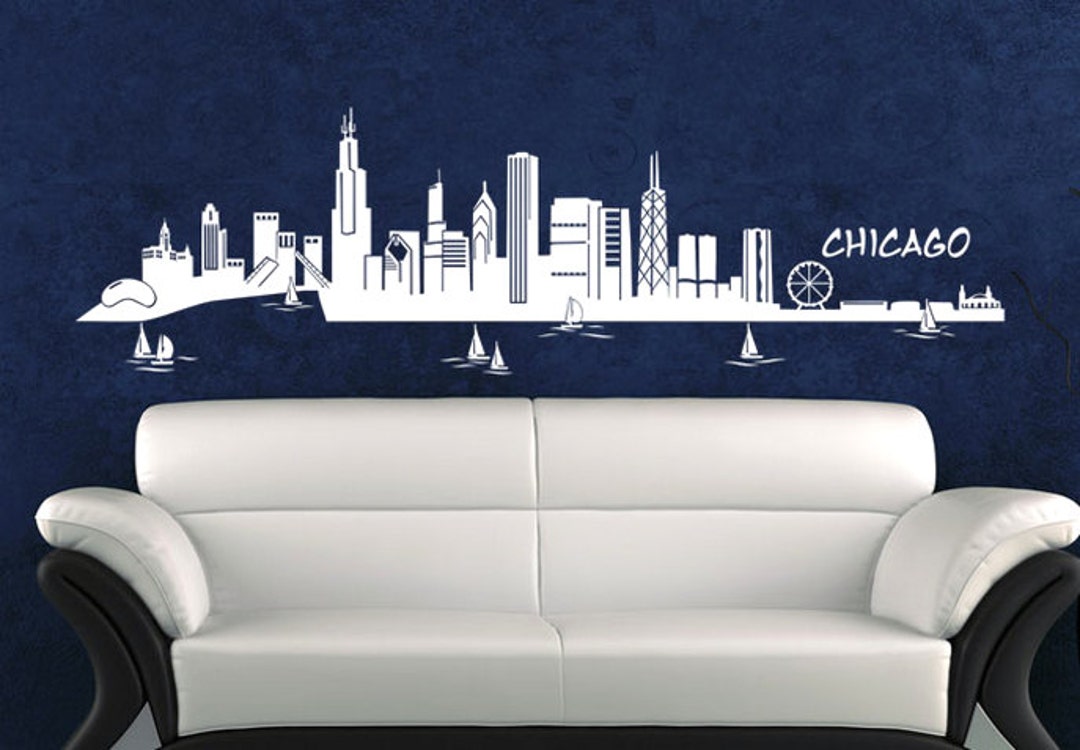 Chicago Skyline Wall Decal Landscape Z955 Etsy