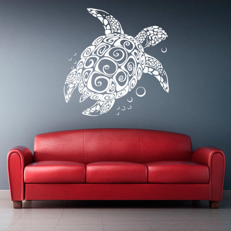 Sea Turtle Wall Decal Tortoise Rvz2432 Etsy