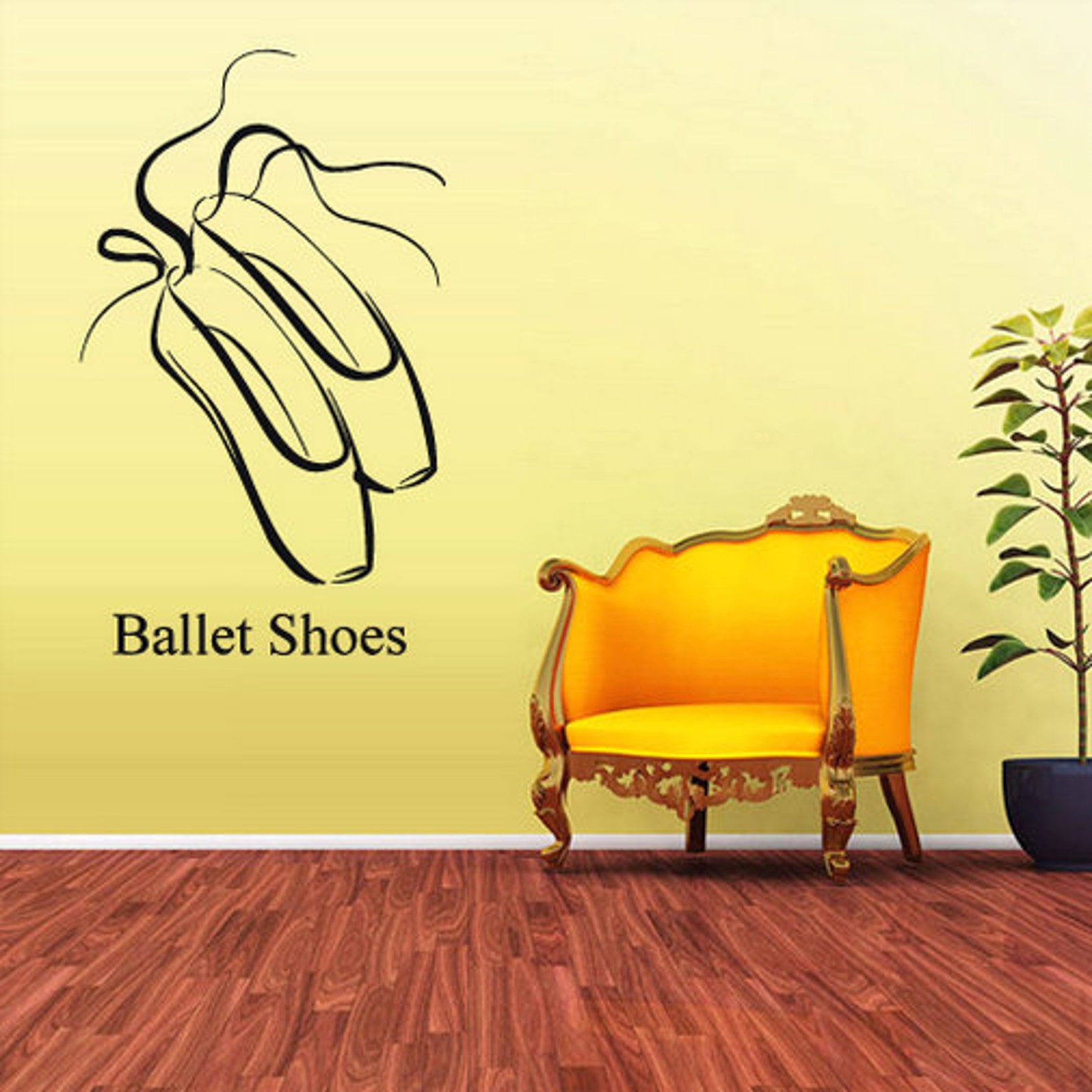 rvz1642 wall decal vinyl sticker decals ballerina ballet shoes dancer kids boys