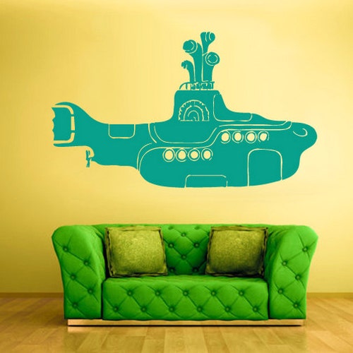 Yellow Submarine Boy FABRIC Wall Decal Personalized Name Ocean Etsy