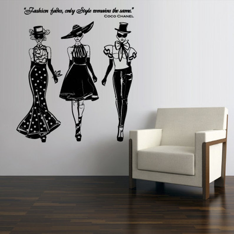 Coco Chanel Ladies Wall decal Fashion zvr1261 Etsy