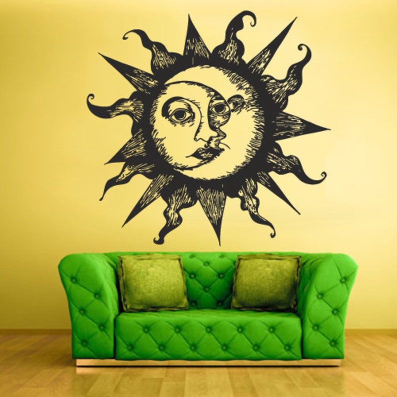 Crescent Wall Decal Moon Sticker Sun Z810 Etsy
