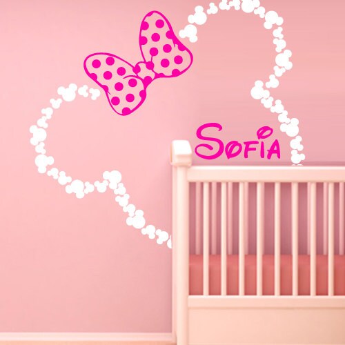 Personalized Name Wall Decal Minnie Mouse Wall Decal Etsy