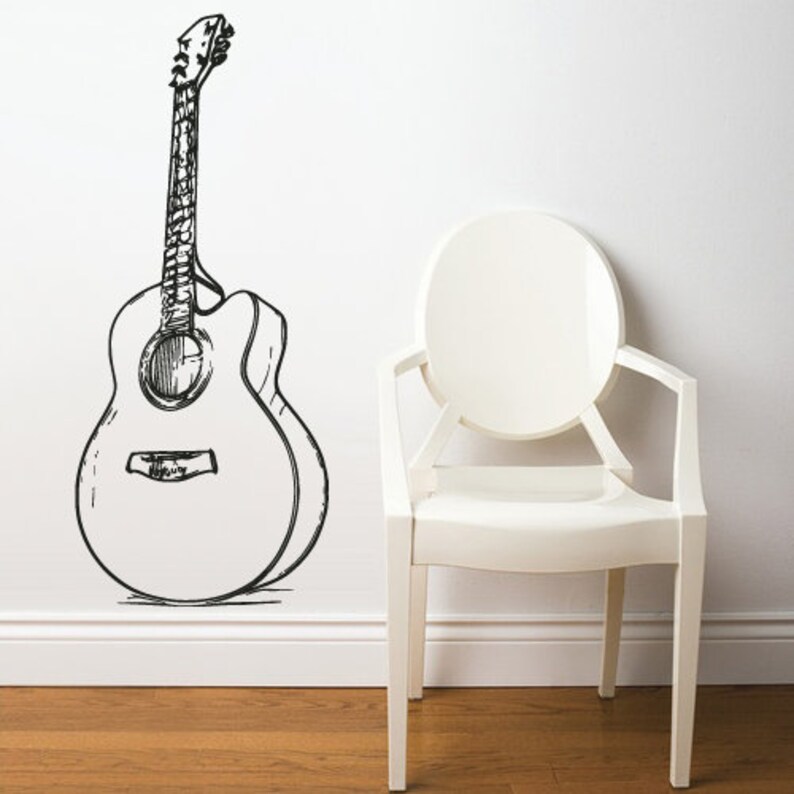 Acoustic Guitar Wall Decal Z2675 Etsy