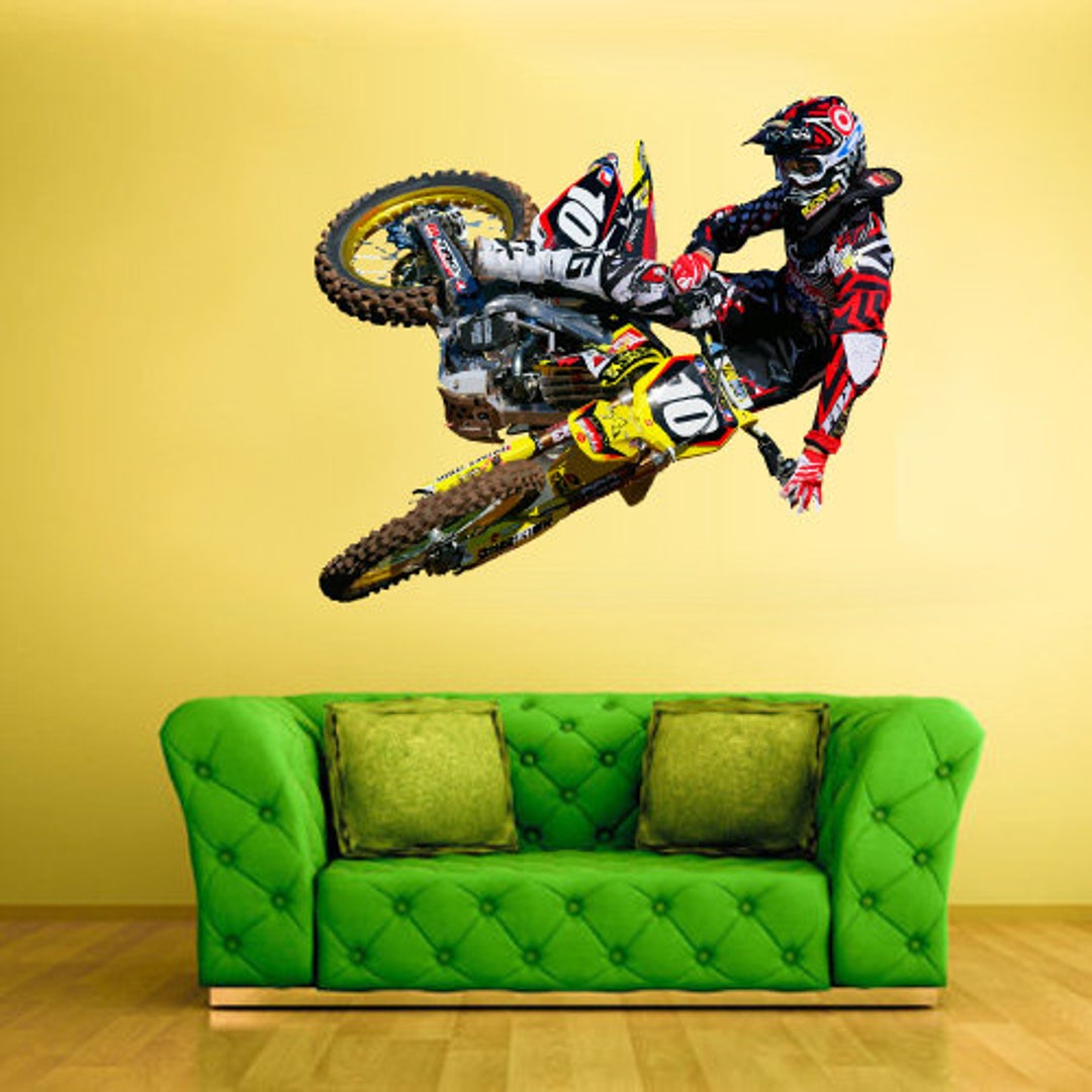 Dirt Bike Wall Decal Motocross Motorcycle Col376 Etsy
