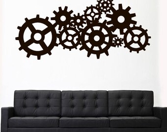 Steampunk Gears Cogs Wall Decal  rvz3163