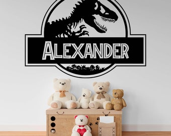 Personalized Jurassic Park Custom name Dinosaur Logo Kids Wall Decal Sticker rvz3300