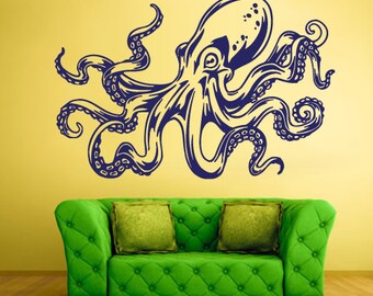 Octopus Wall Decal Bathroom decor Sticker z808