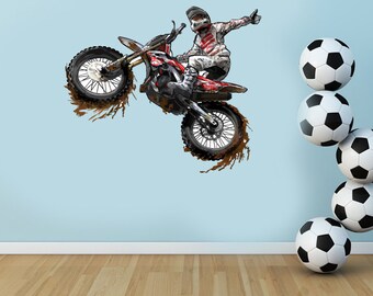 Motocross Motorcycle Wall decal Dirt bike decor zvr331