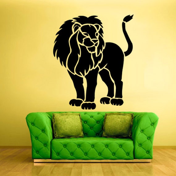 lion wall decals removable lion wall art lion wall decor lion | etsy
