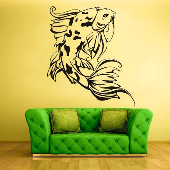 koi fish wall decal koi fish wall decor koi fish wall art koi | etsy