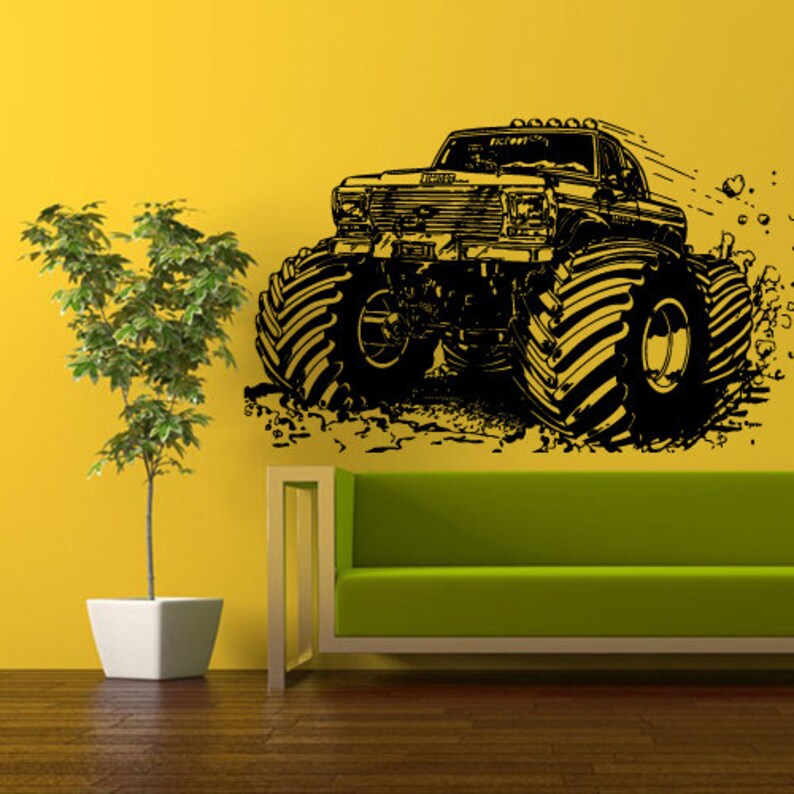 Monster Truck Wall Decal Z329 Etsy