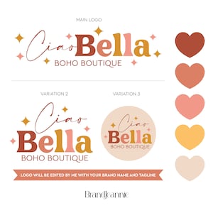 Design del logo moderno, logo Boho luminoso, design del logo retrò, logo dai toni della terra, logo del blog, logo del podcast, logo del vlog, kit di branding, logo colorato