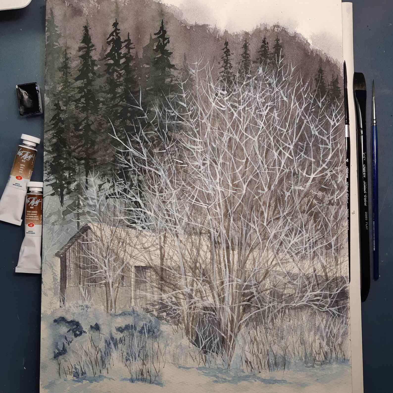 Frosted tree DIGITAL PRINT Frozen tree Printable wall art | Etsy