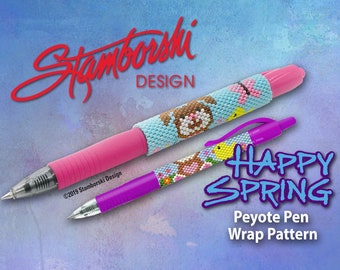 Happy Springs - Even Count peyote pen wrap pattern/PDF pattern