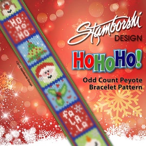HOHOHO! - Odd count, peyote stitch, bracelet PDF pattern