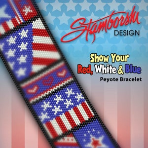 Show Your RWB Peyote Bracelet Pattern