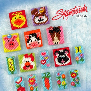 It&#39;s a Animal Carnival - 15 Peyote Carrier Bead Patterns. State fair themed pattern