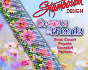 Patrón de pulsera Peyote Cosmos & Friends – Diseño de abalorios de número par (PDF)