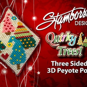 Quirky Trees - Peyote pod, peyote stitch, PDF pattern