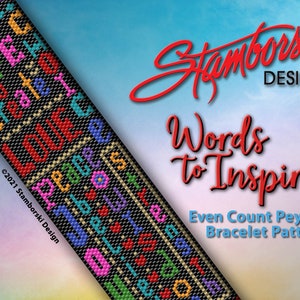Words to Inspire - Even tellen, peyote-armband, pdf-patroon