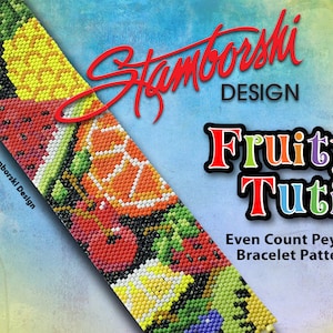 Fruity Tuti - Conteggio pari, braccialetto peyote, schema PDF