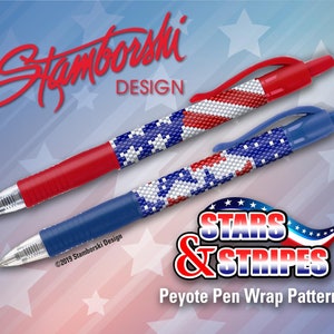 Stars and Stripes - Two peyote pen wrap patterns/PDF pattern