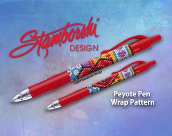 Quilted Heart - Peyote pen wrap pattern, PDF pattern