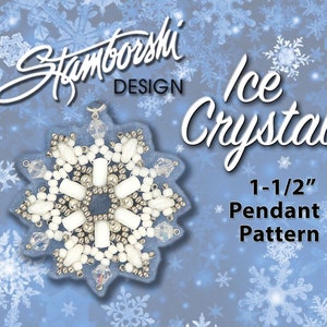 Ice Crystal - Snowflake pendant  - Beading Tutorial PDF, Jewelry Tutorial/Pattern