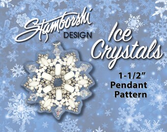 Ice Crystal - Snowflake pendant  - Beading Tutorial PDF, Jewelry Tutorial/Pattern